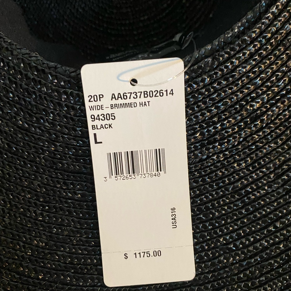 Chanel 2020 straw wide brim hat black NWT - Picture 6 of 13